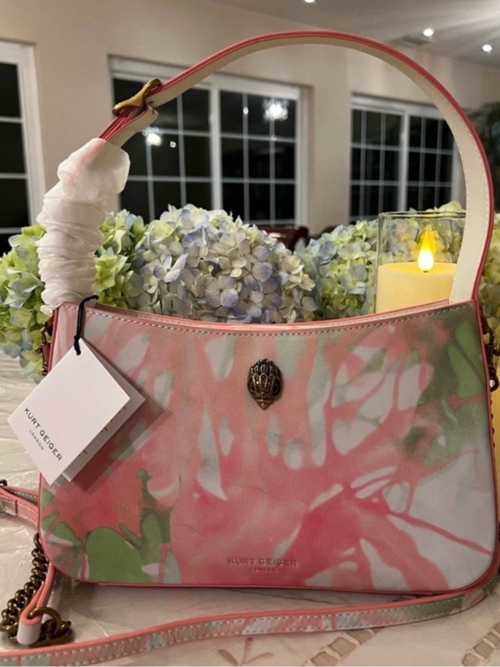Kurt Geiger The Bond All Leather Tie-Dye Two Way Bag